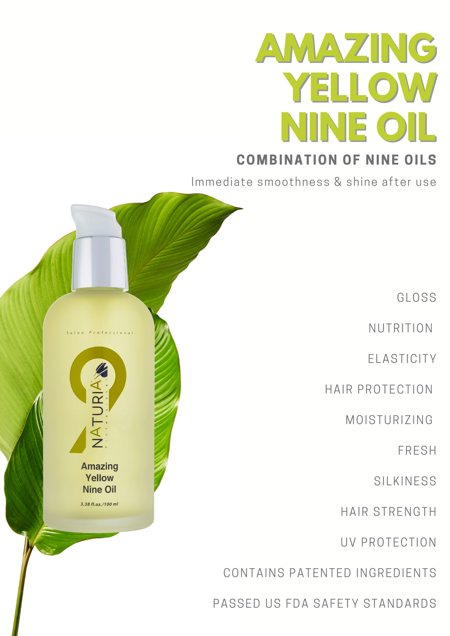 Naturia Amazing Yellow Nine Oil 100ml-You Are My Sunshine Hair Salon Singapore