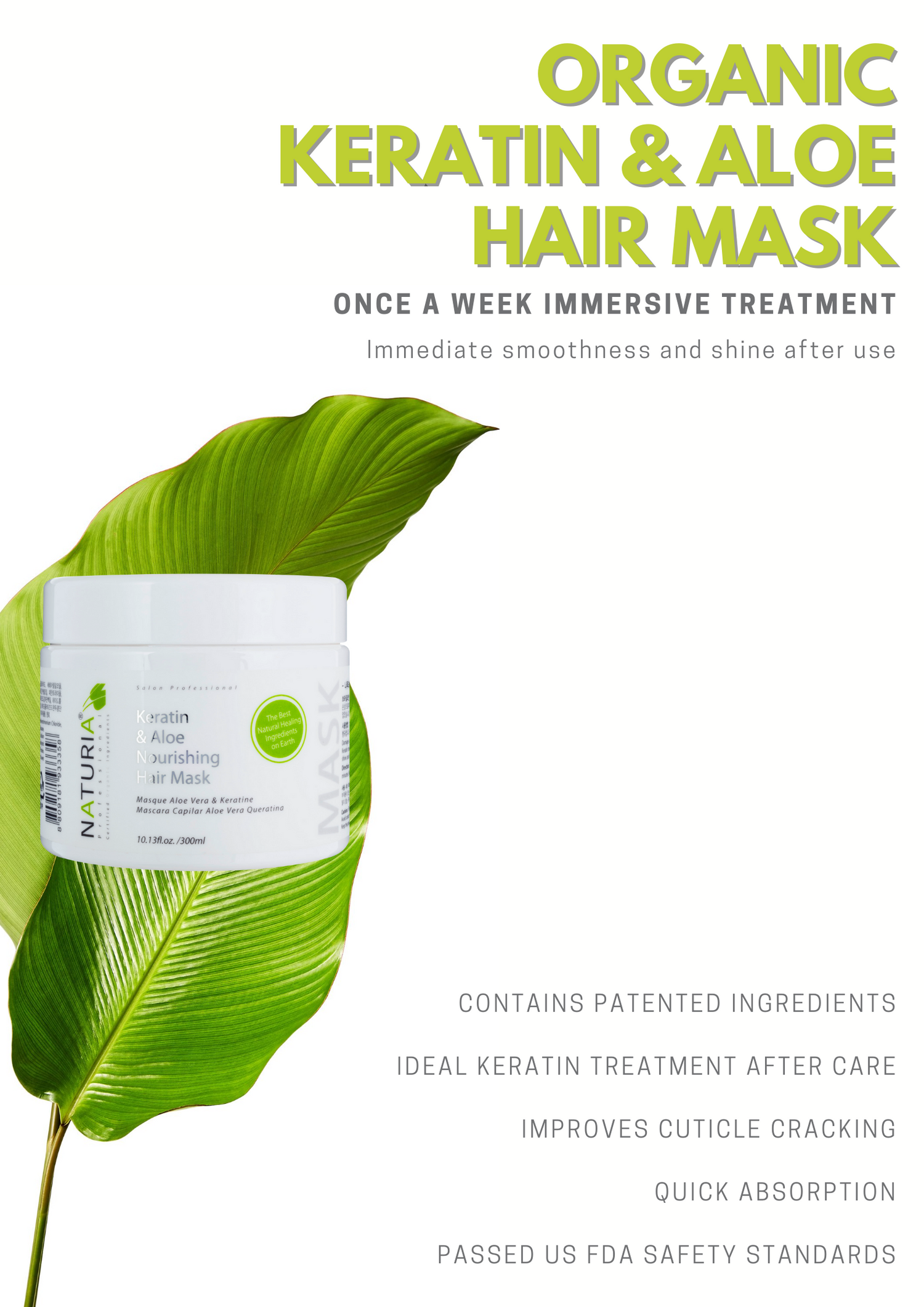 Naturia Keratin & Aloe Nourishing Hair Mask 300ml-You Are My Sunshine Hair Salon Singapore